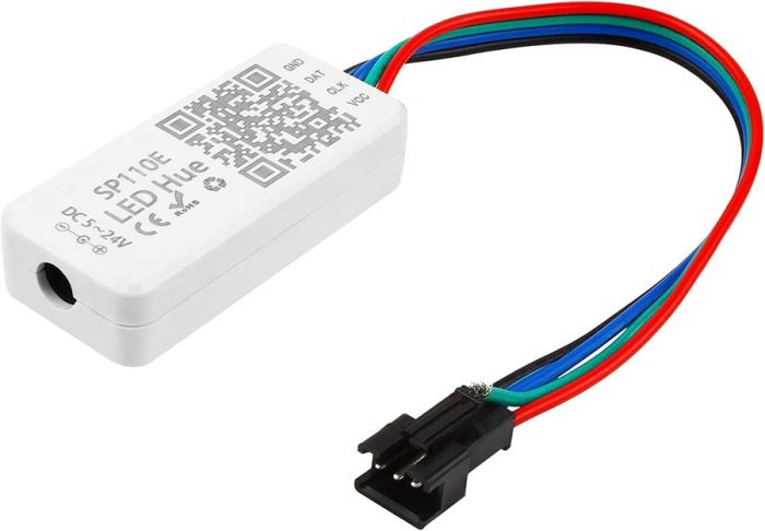 تصویر کنترلر بلوتوثی SP110E ویژه نورپردازی با انواع LED هوشمند شامل WS2811، WS2812 و SK6812
