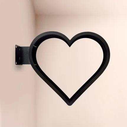 فریم فلزی لایت باکس دوطرفه قلبی – نمای روبرو