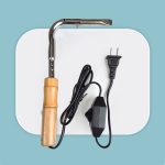 تصویر دستگاه هویه برقی 300 وات با دسته چوبی و نازل خمیده مناسب جوشکاری حروف استیل