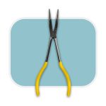 انبر(دم پهن بلند) انبر نوک باریک بلند (دم پهن) با دسته زرد برای تابلوسازی و حروف‌سازی