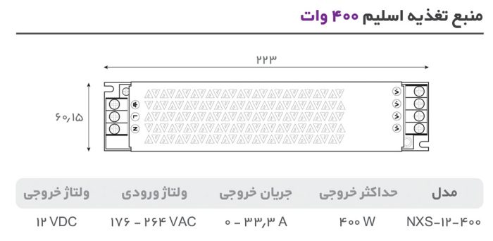 ترانس 12 ولت اسلیم NEXOL