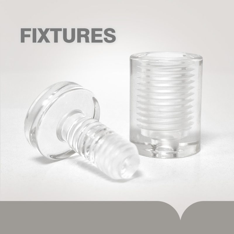 فیکسچر شفاف اکریلیک (پایه فیکسچر شیشه ای) برای نصب تابلو و پنل