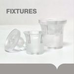 تصویر فیکسچرهای قفلی اکریلیک نیمه‌شفاف، پایه و اسپیسر نصب تابلو روی دیوار