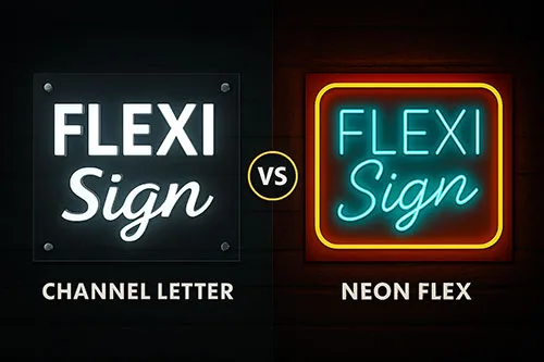 مقایسه هزینه ساخت تابلو نئون فلکسی و چنلیوم