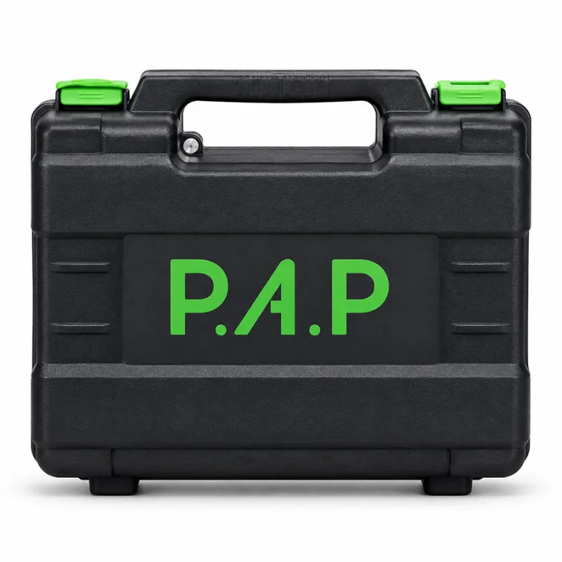 باکس دریل شارژی PAP مدل CD-1201 با جعبه BMC، دو سری پیچ گوشتی و چراغ LED